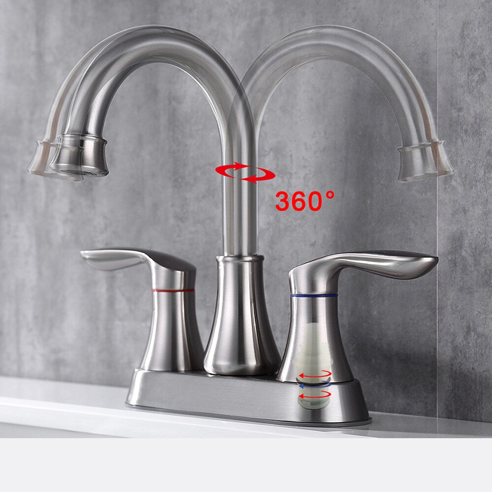 DZ3 4-inch Centreset Bathroom Sink Faucet in Brushed Nickel