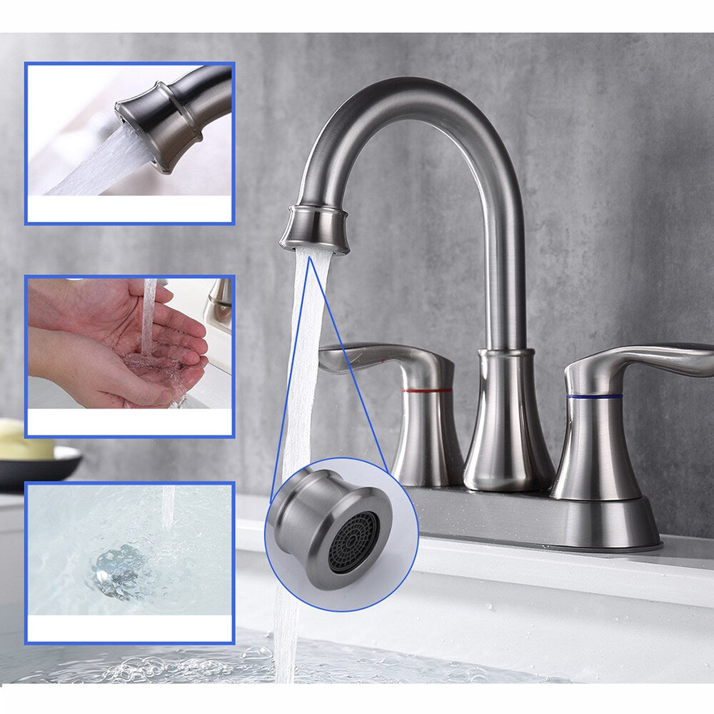 DZ3 4-inch Centreset Bathroom Sink Faucet in Brushed Nickel