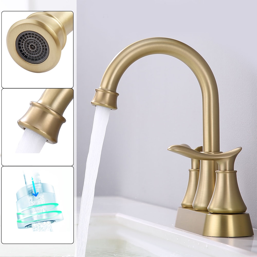Robinet de lavabo de salle de bain central DZ4 de 4 pouces en or brossé