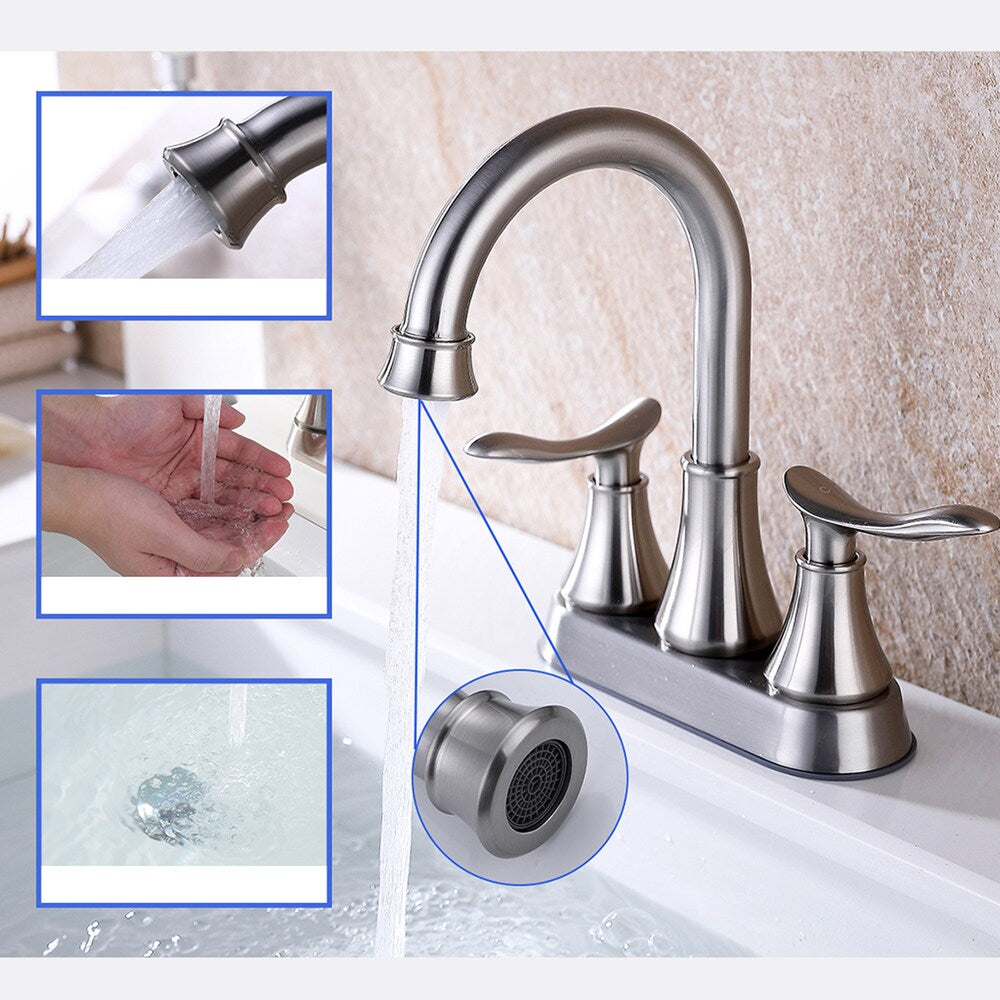 DZ4 4-inch Centreset Bathroom Sink Faucet in Brushed Nickel