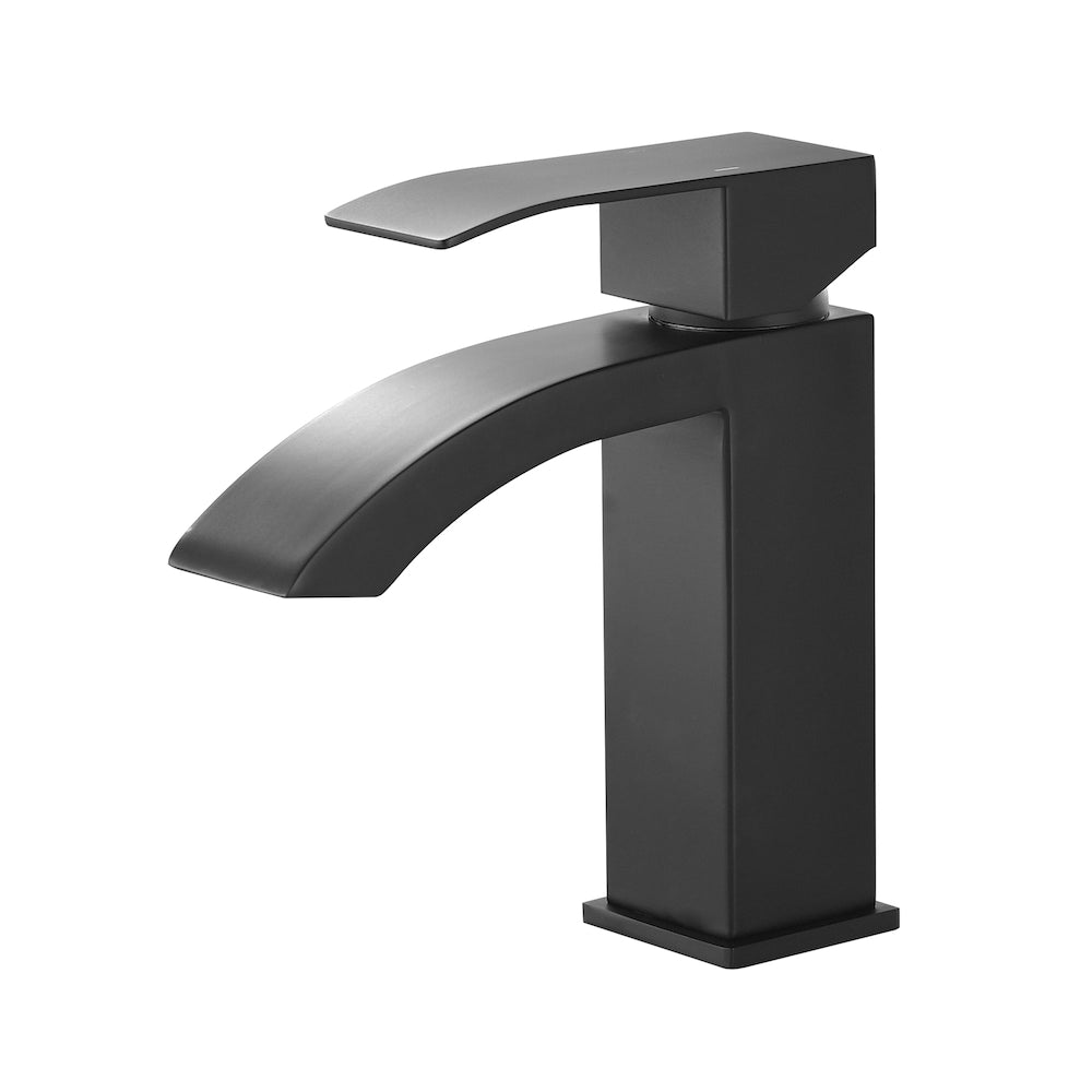 Aries Single Hole Bathroom Sink Faucet in Matte Black
