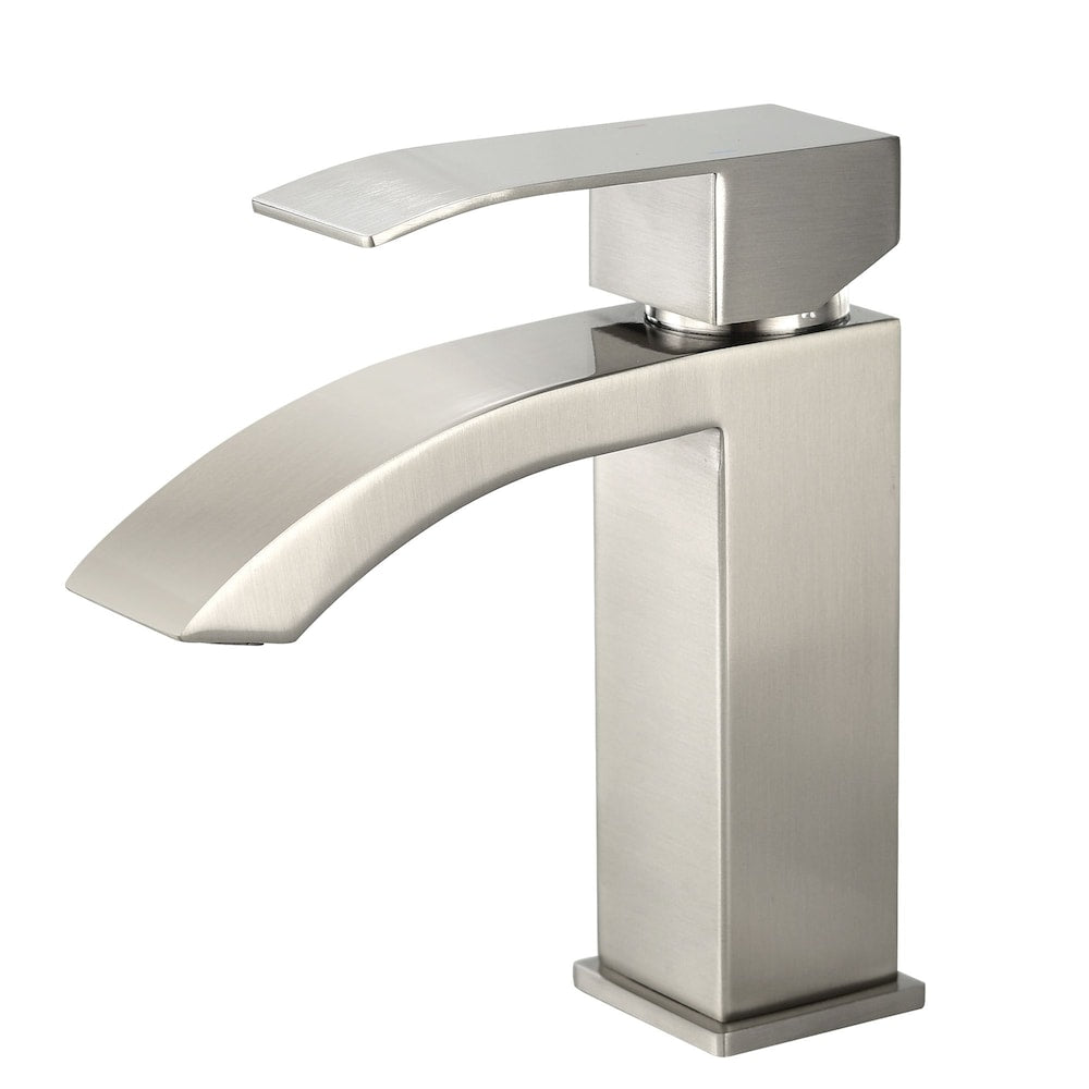 Aries Single Hole Bathroom Sink Faucet in Brushed Nickel