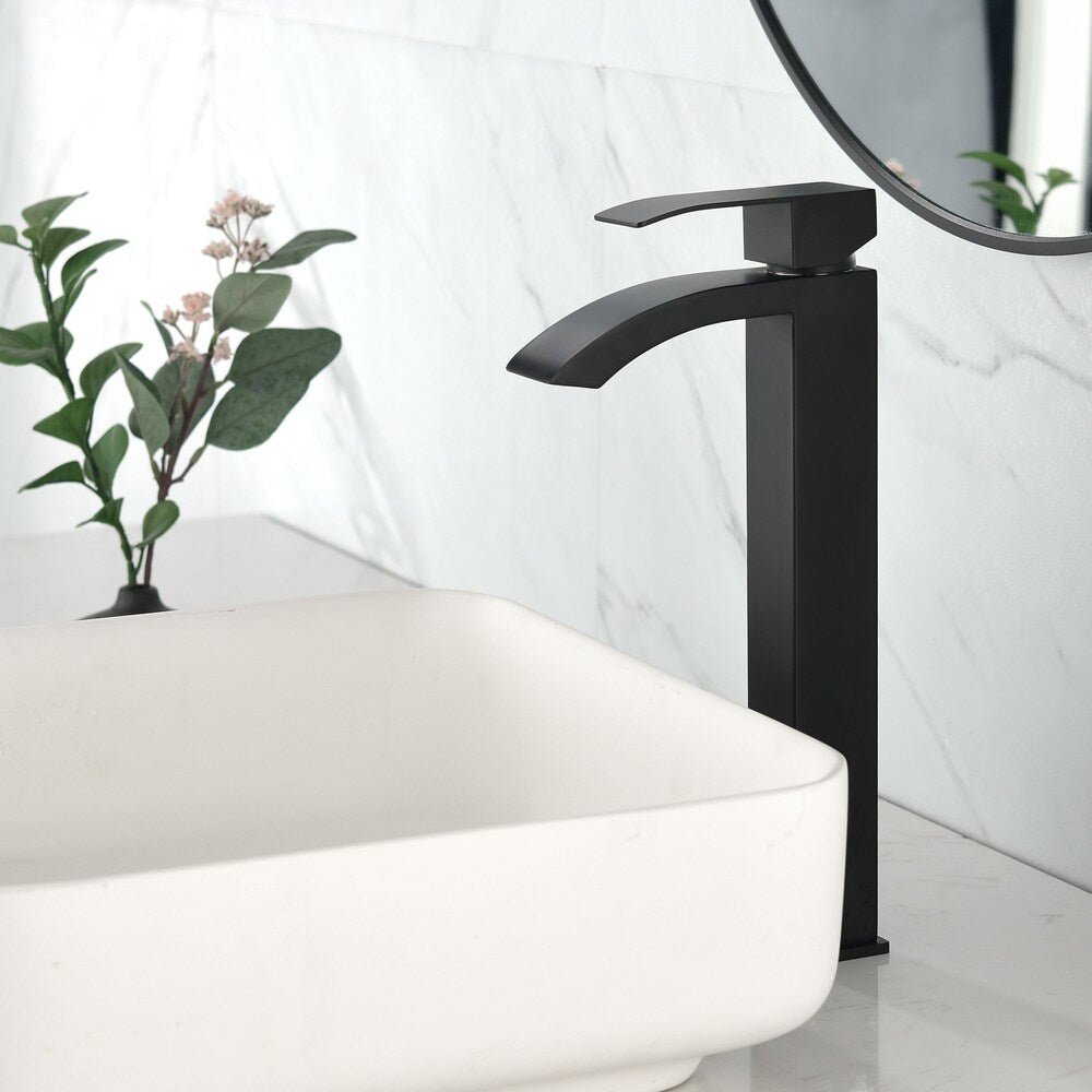Taurus Single Hole Bathroom Sink Faucet in Matte Black
