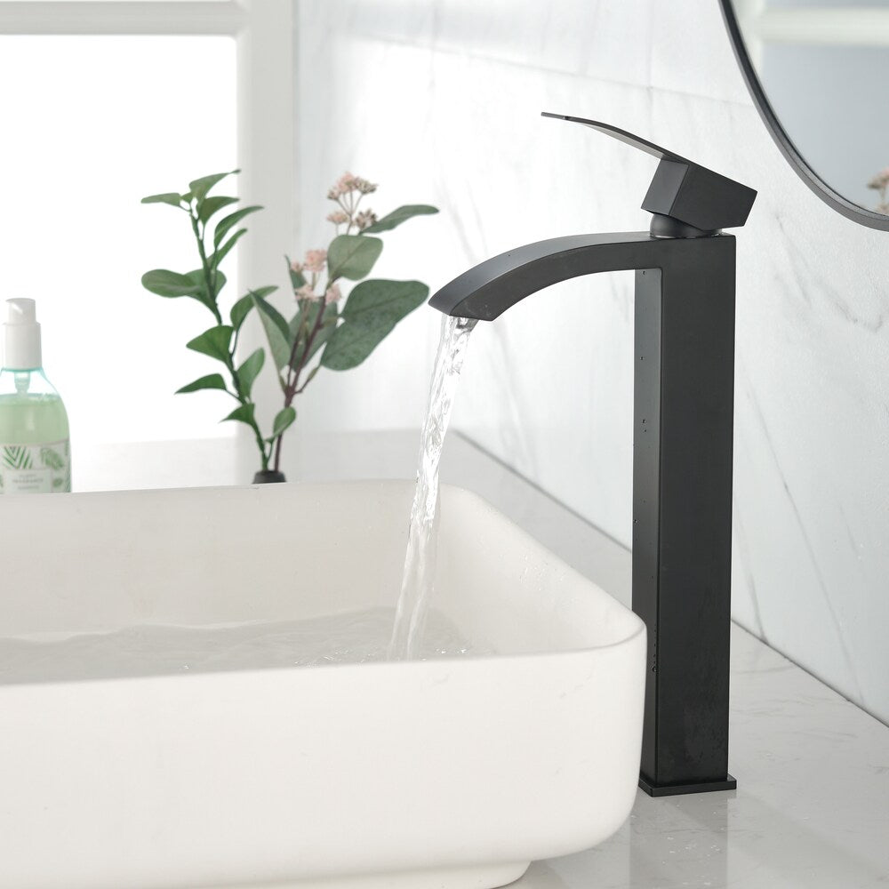 Taurus Single Hole Bathroom Sink Faucet in Matte Black