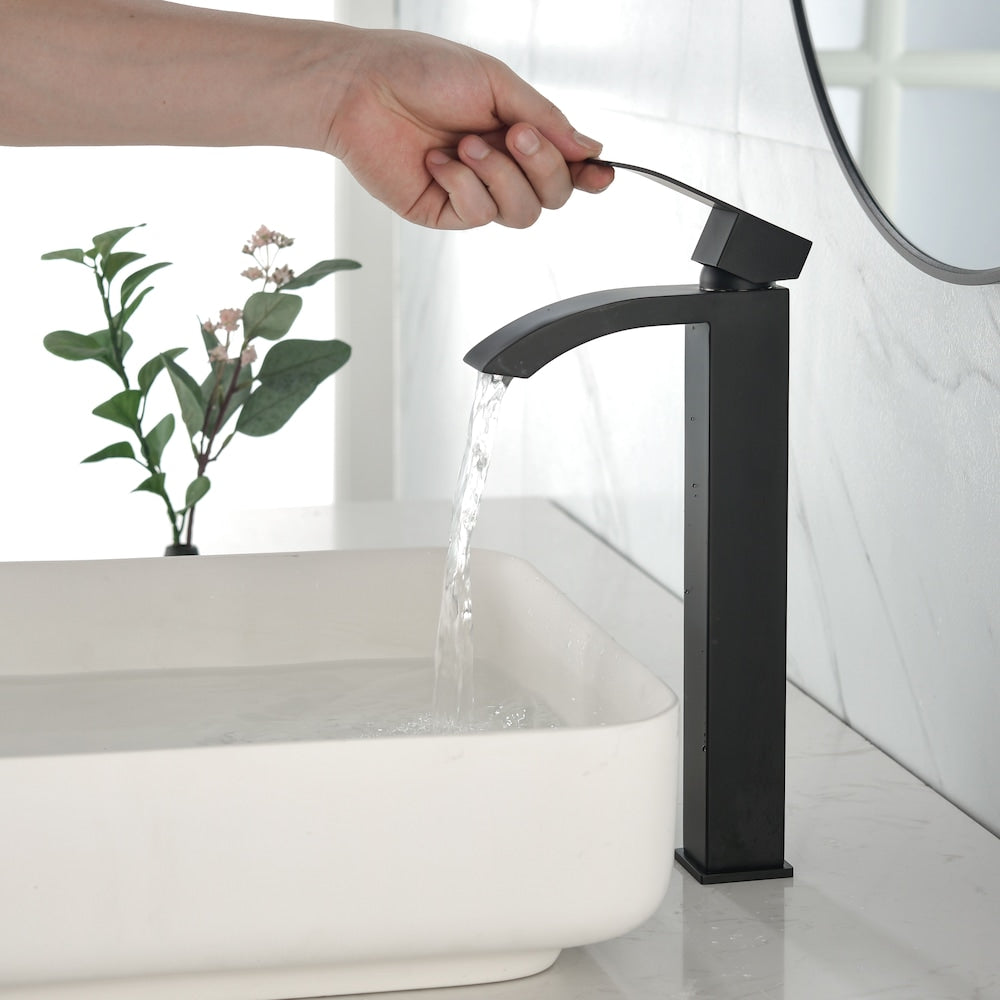Taurus Single Hole Bathroom Sink Faucet in Matte Black