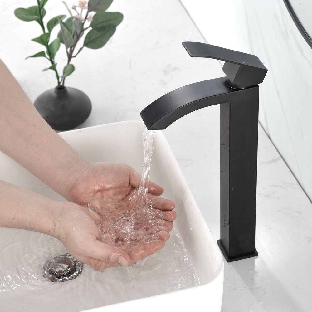 Taurus Single Hole Bathroom Sink Faucet in Matte Black