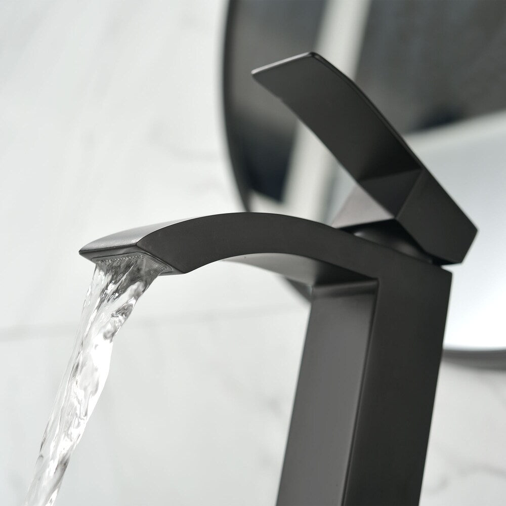 Taurus Single Hole Bathroom Sink Faucet in Matte Black