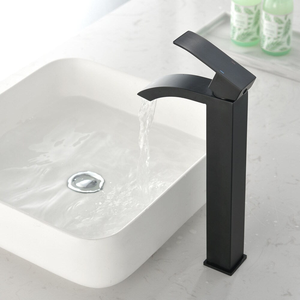 Taurus Single Hole Bathroom Sink Faucet in Matte Black
