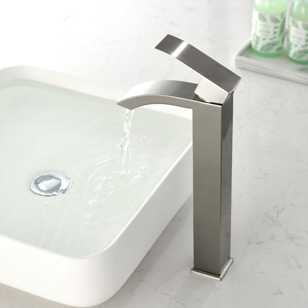 Taurus Single Hole Bathroom Sink Faucet in Brushed Nickel