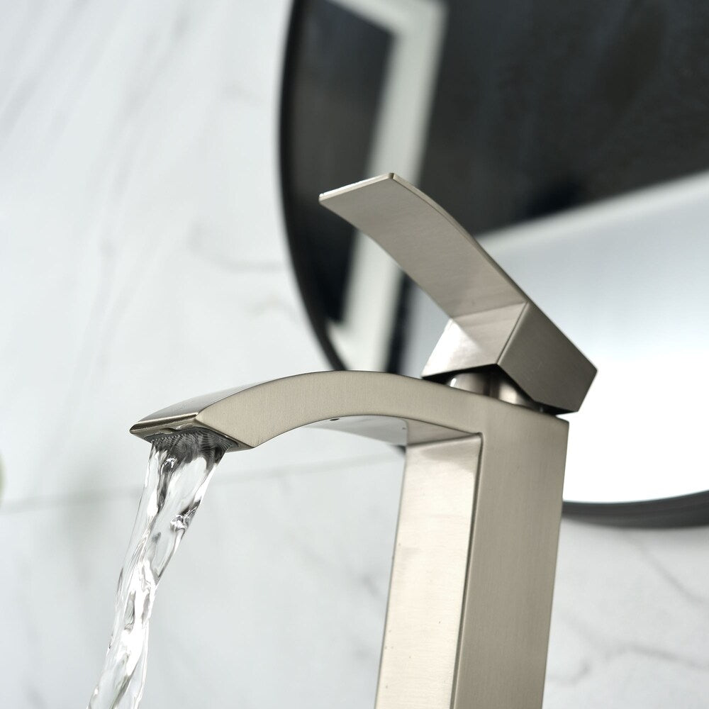 Taurus Single Hole Bathroom Sink Faucet in Brushed Nickel