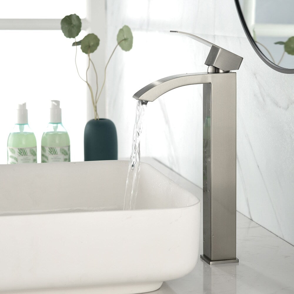Taurus Single Hole Bathroom Sink Faucet in Brushed Nickel