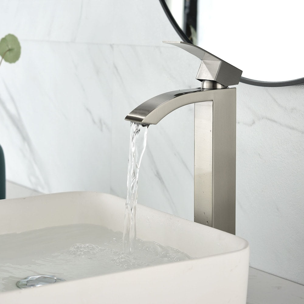 Taurus Single Hole Bathroom Sink Faucet in Brushed Nickel