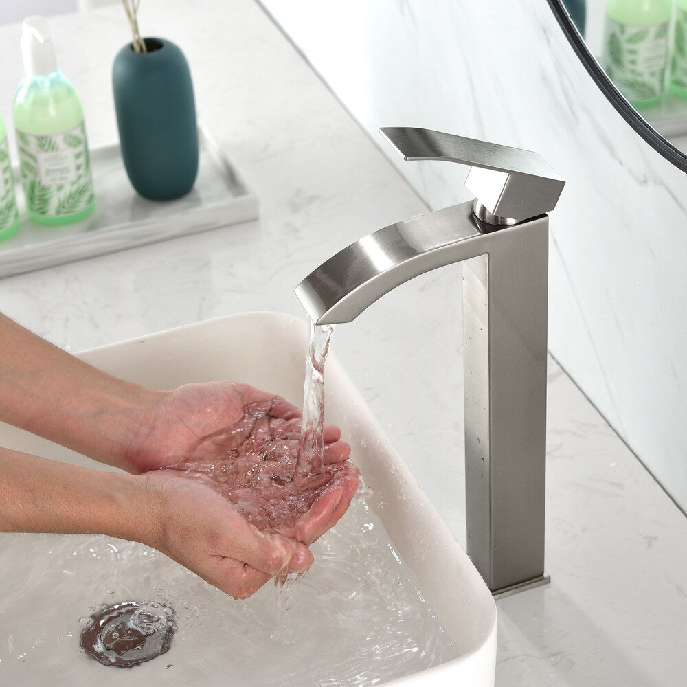 Taurus Single Hole Bathroom Sink Faucet in Brushed Nickel