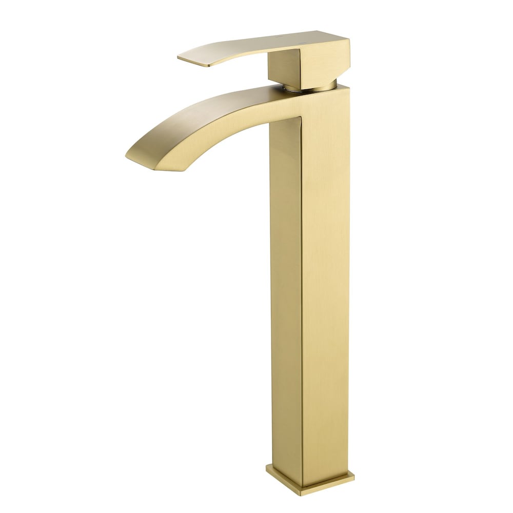Taurus Single Hole Bathroom Sink Faucet in Brushed Gold