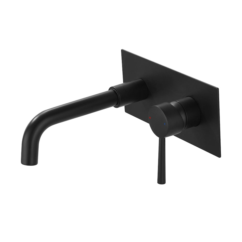 Gemini Wall Mount Bathroom Sink Faucet in Matte Black