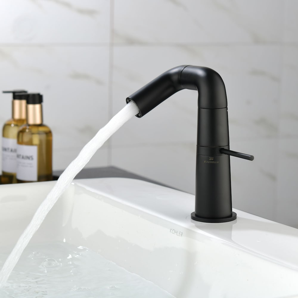 Cancer Single Hole Bathroom Sink Faucet in Matte Black