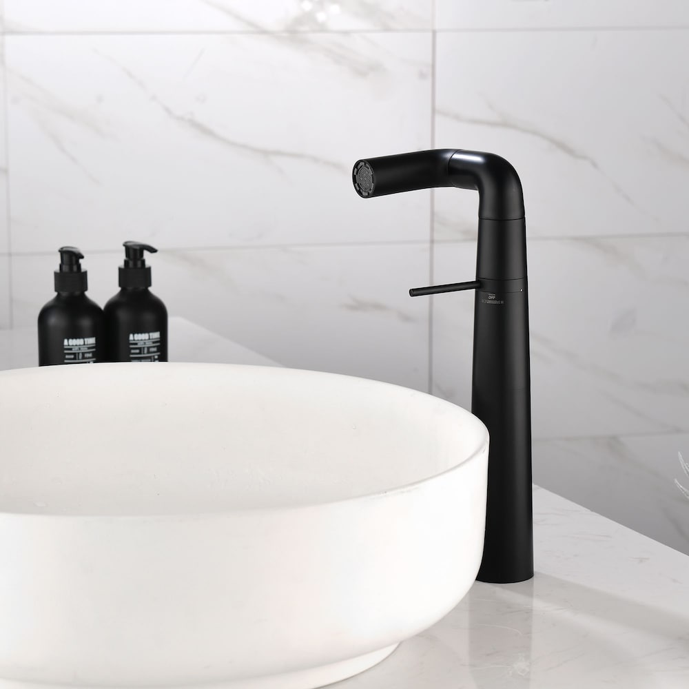 Leo Single Hole Bathroom Sink Faucet in Matte Black