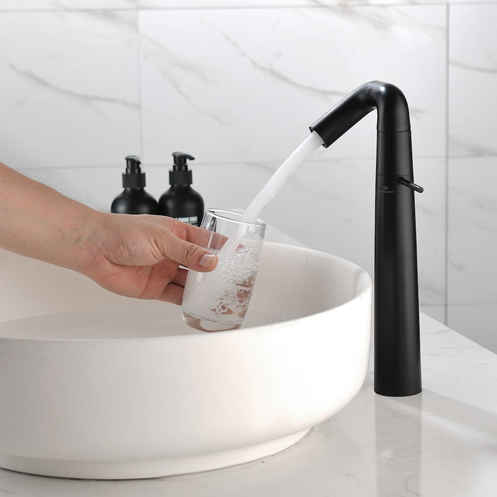Leo Single Hole Bathroom Sink Faucet in Matte Black