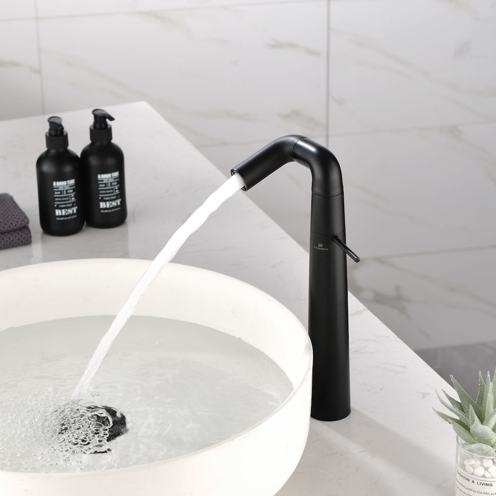 Leo Single Hole Bathroom Sink Faucet in Matte Black