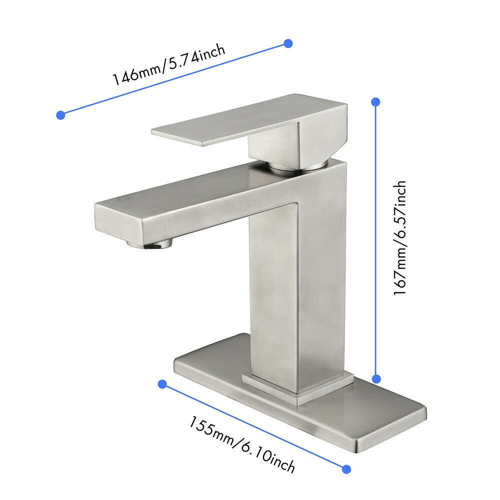 Libra Single Hole Bathroom Sink Faucet in Brushed Nickel