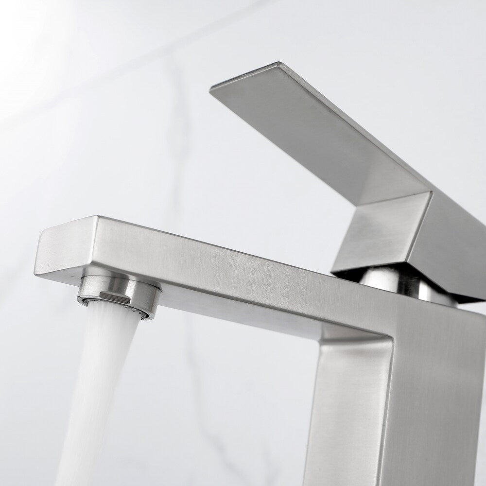 Libra Single Hole Bathroom Sink Faucet in Brushed Nickel