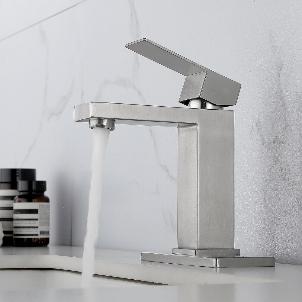 Libra Single Hole Bathroom Sink Faucet in Brushed Nickel