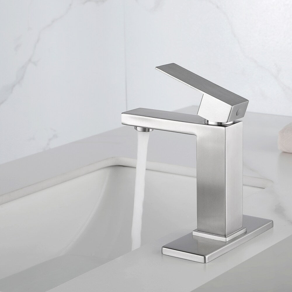 Libra Single Hole Bathroom Sink Faucet in Brushed Nickel