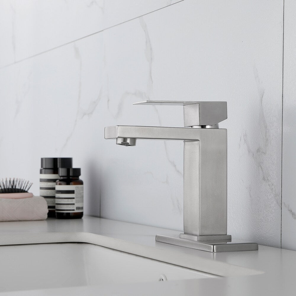 Libra Single Hole Bathroom Sink Faucet in Brushed Nickel