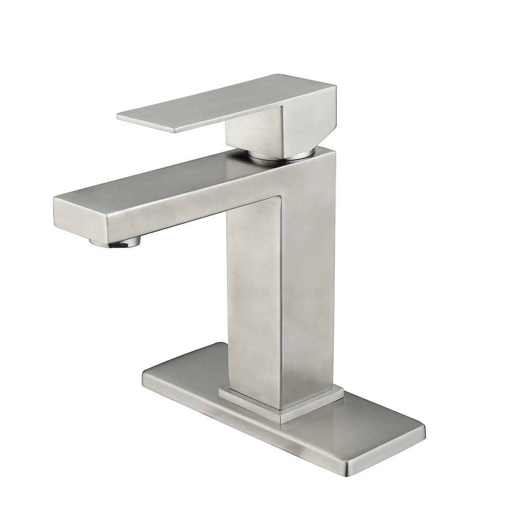 Libra Single Hole Bathroom Sink Faucet in Brushed Nickel