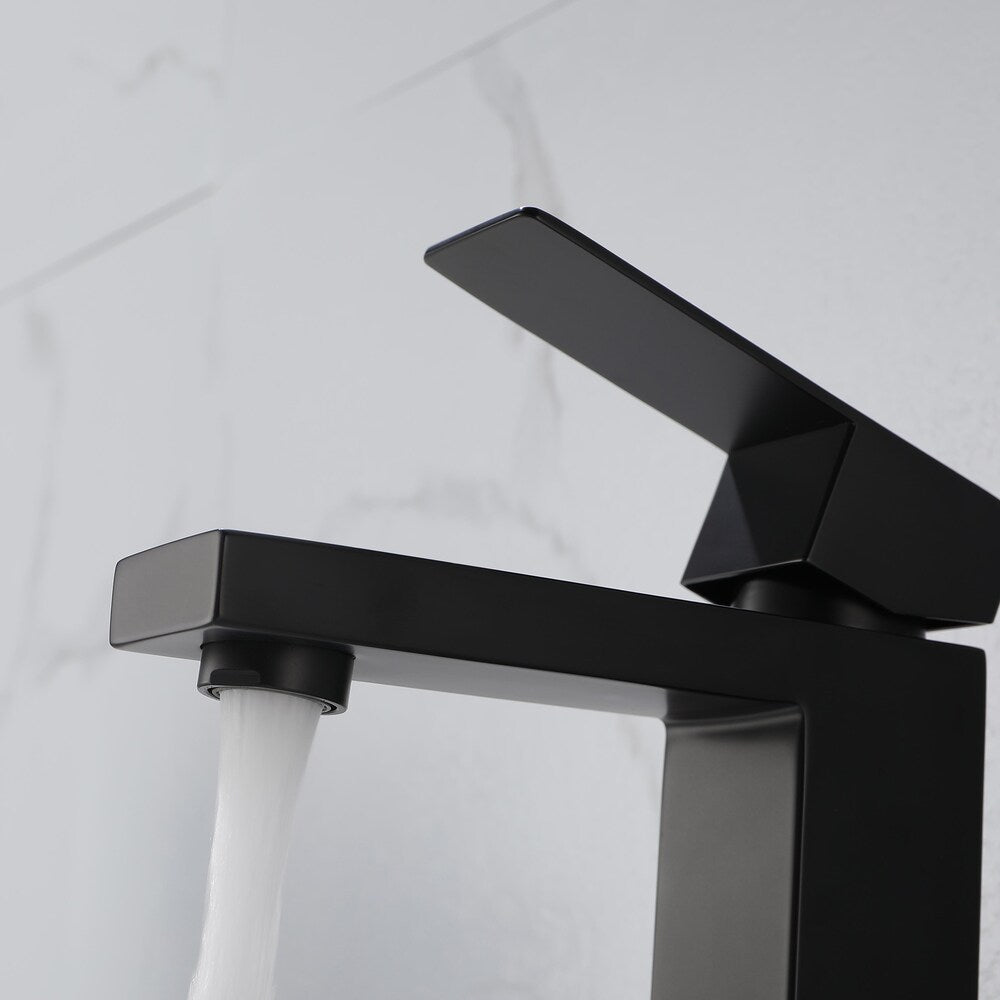 Libra Single Hole Bathroom Sink Faucet in Matte Black