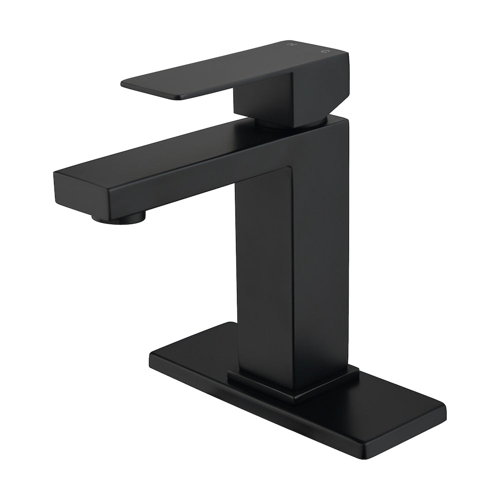 Libra Single Hole Bathroom Sink Faucet in Matte Black