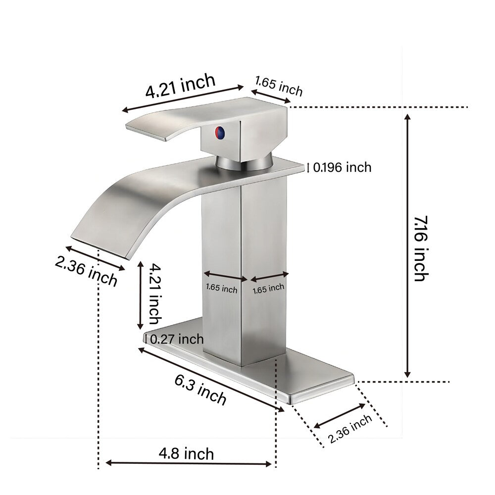Sagittarius Single Hole Bathroom Sink Faucet in Brushed Nickel