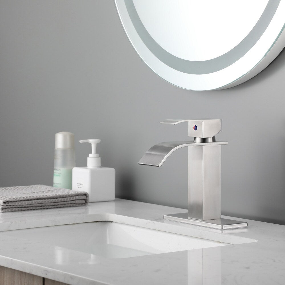 Sagittarius Single Hole Bathroom Sink Faucet in Brushed Nickel