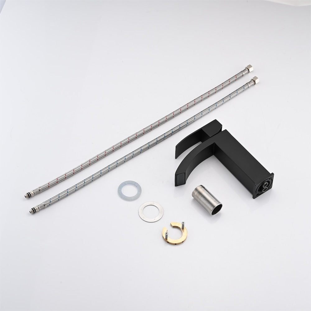 Capricorn Single Hole Bathroom Sink Faucet in Matte Black