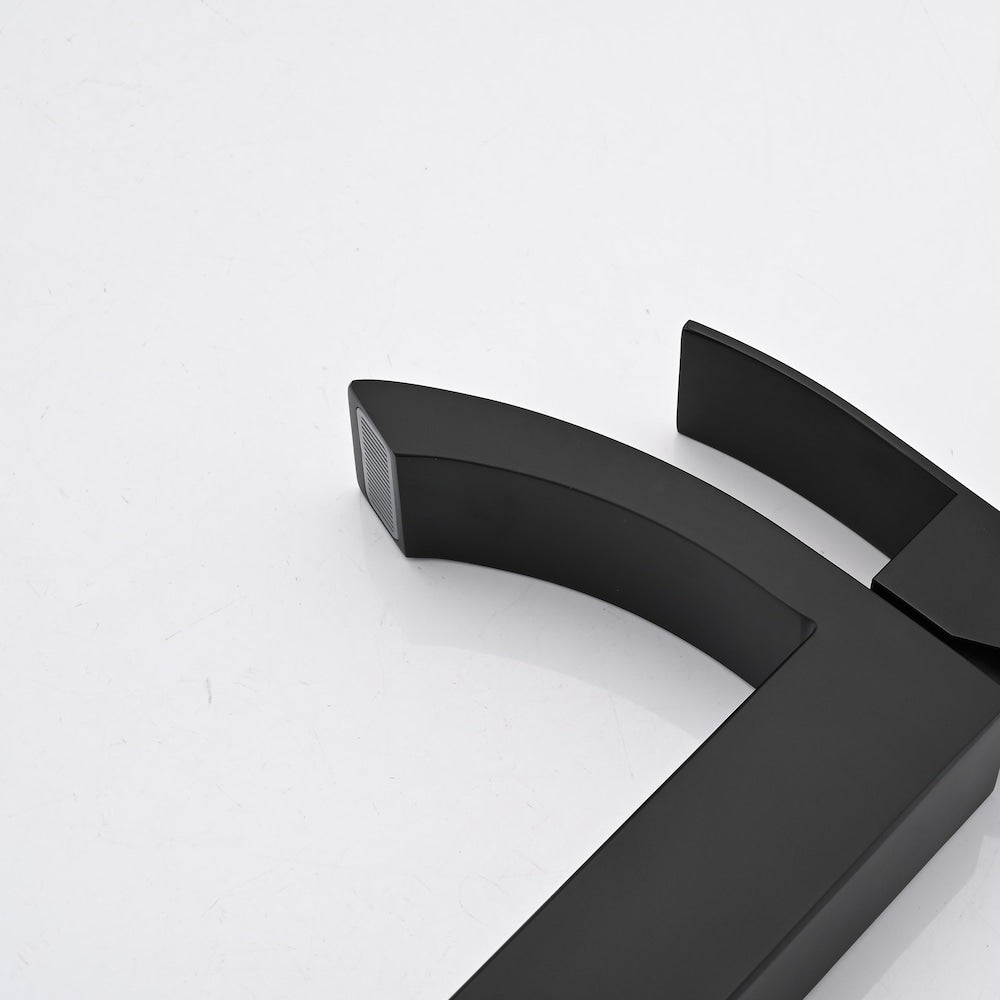 Capricorn Single Hole Bathroom Sink Faucet in Matte Black