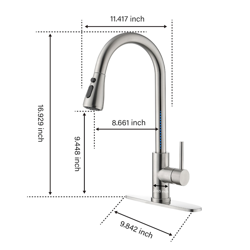 Cassiopeia Single-Handle Pull-Down Sprayer Kitchen Faucet in Brushed Nickel