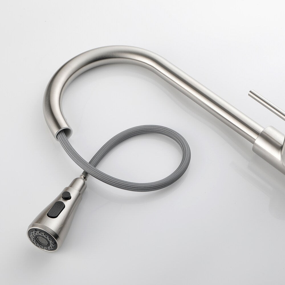 Cassiopeia Single-Handle Pull-Down Sprayer Kitchen Faucet in Brushed Nickel