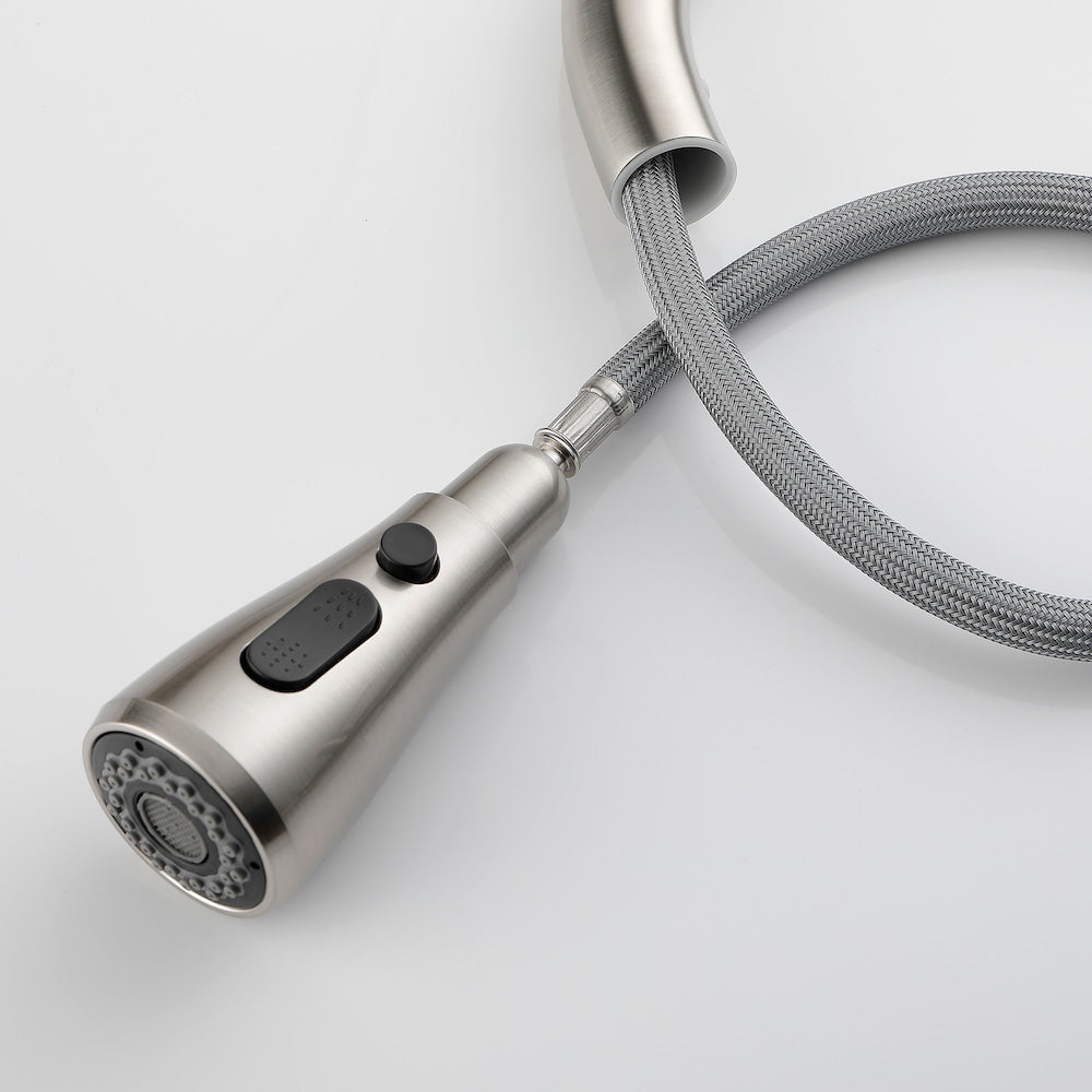 Cassiopeia Single-Handle Pull-Down Sprayer Kitchen Faucet in Brushed Nickel