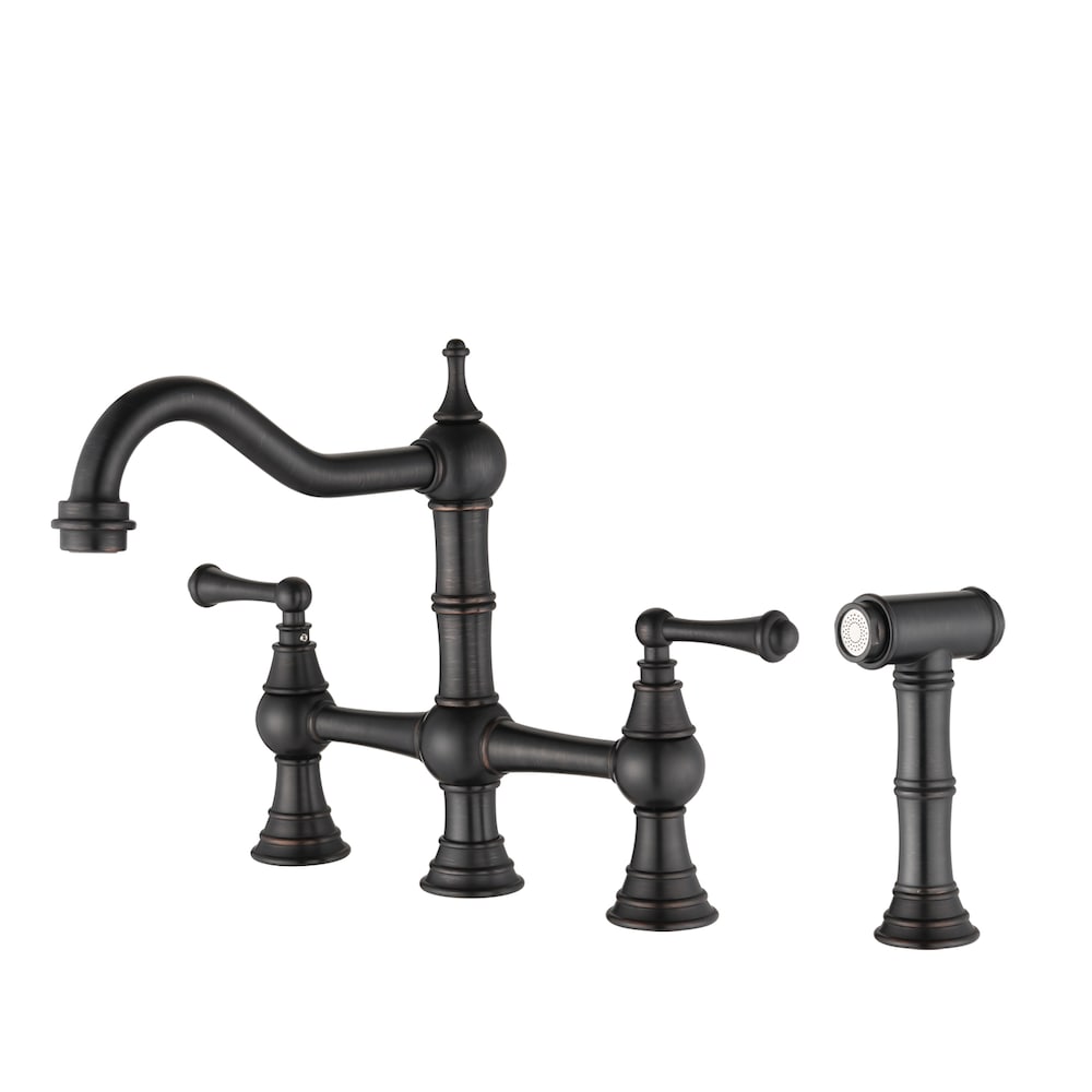 Draco 2-Handle Kitchen Faucet with Sidesprayer in Matte Black