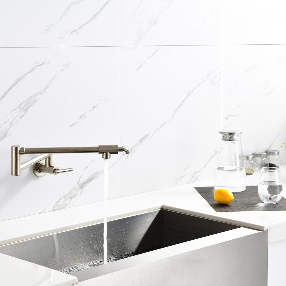 Phoenix Wall-Mounted Pot Filler in Brushed Nickel