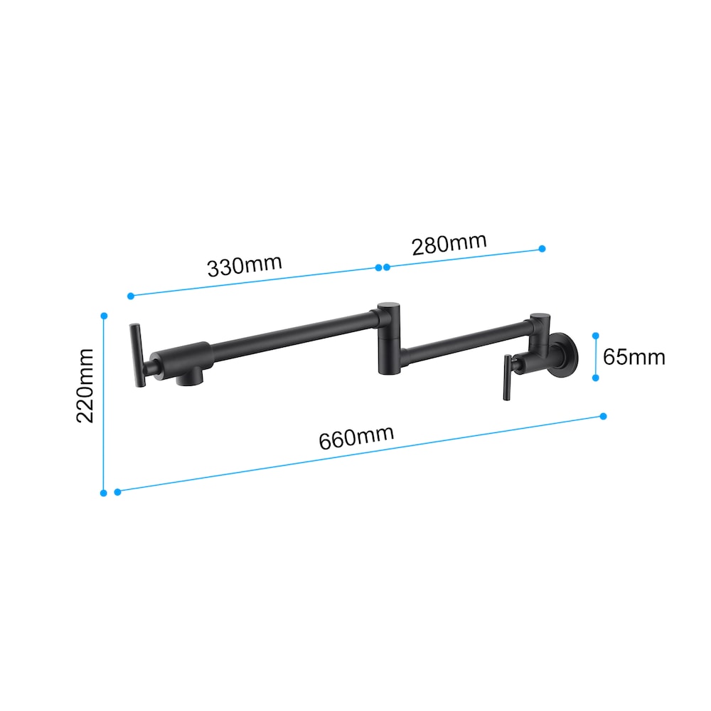 Phoenix Wall-Mounted Pot Filler in Matte Black