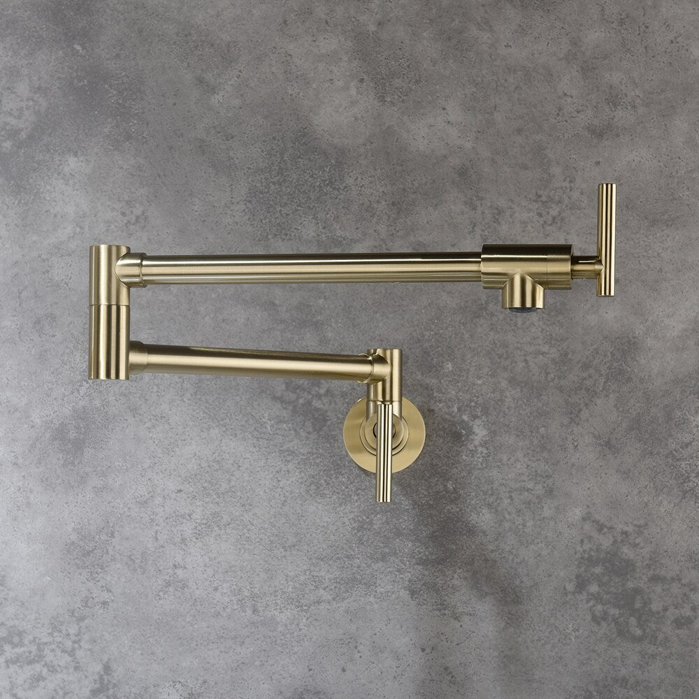 Phoenix Wall-Mounted Pot Filler in Brushed Gold