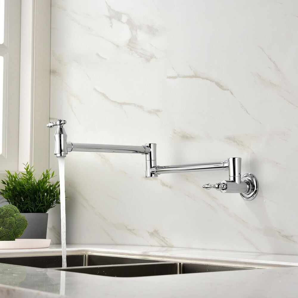 Lyra Wall-Mounted Pot Filler in Chrome