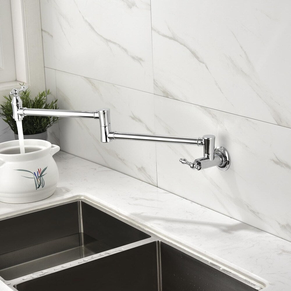 Lyra Wall-Mounted Pot Filler in Chrome