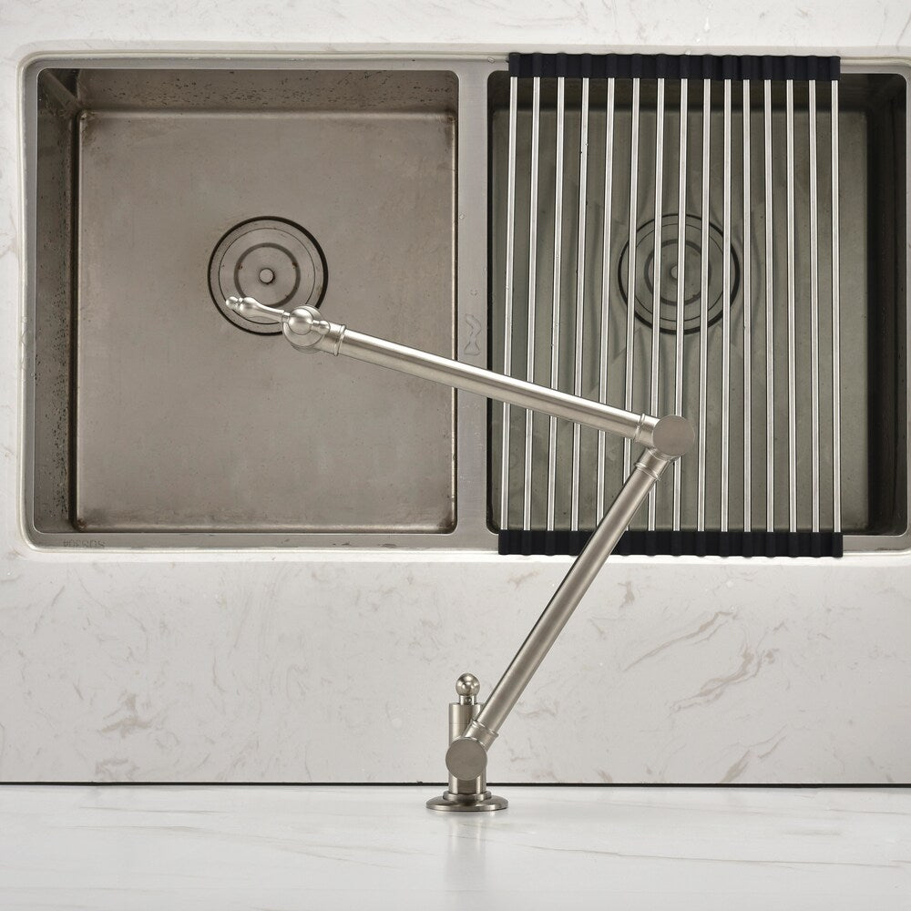 Lyra Wall-Mounted Pot Filler in Brushed Nickel