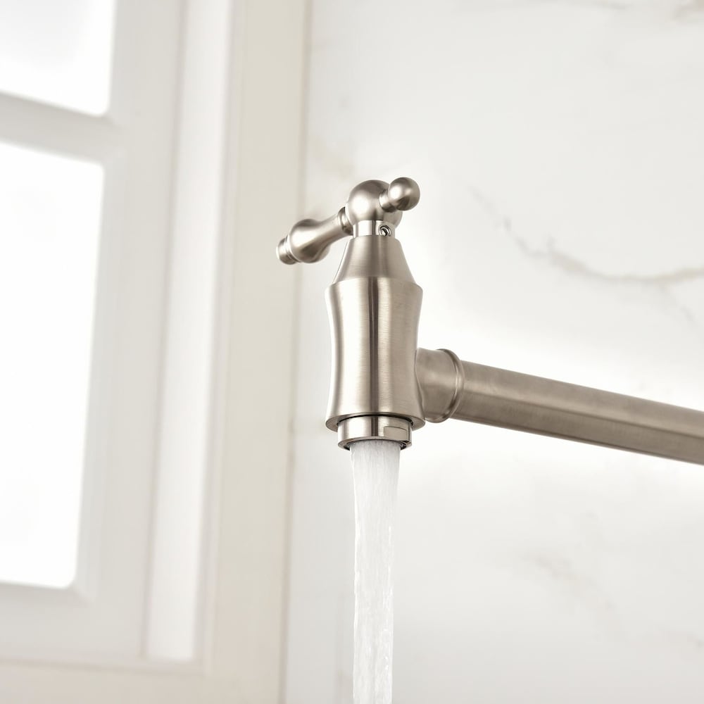 Lyra Wall-Mounted Pot Filler in Brushed Nickel
