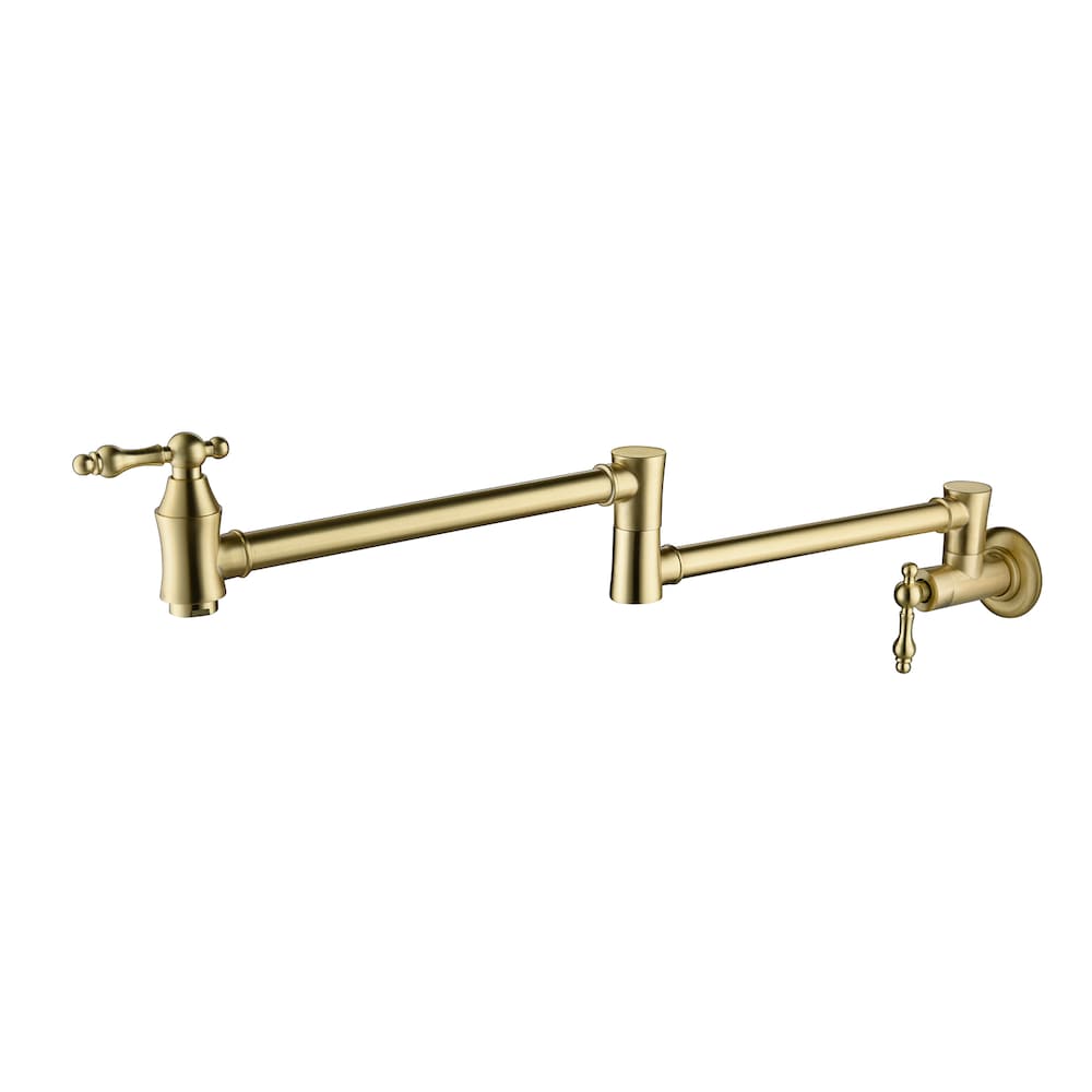 Lyra Wall-Mounted Pot Filler in Brushed Gold