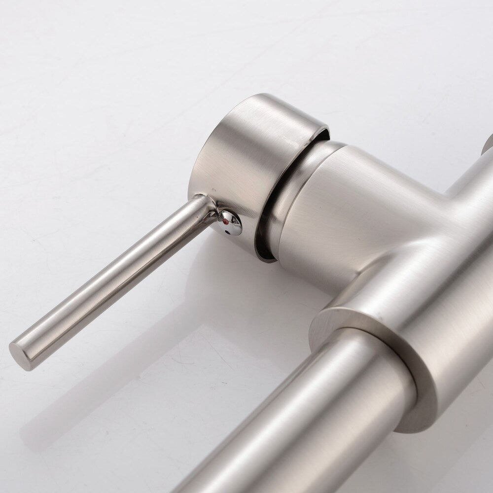 Radiance Double Handles Pull-Down Sprayer Kitchen Faucet in Brushed Nickel