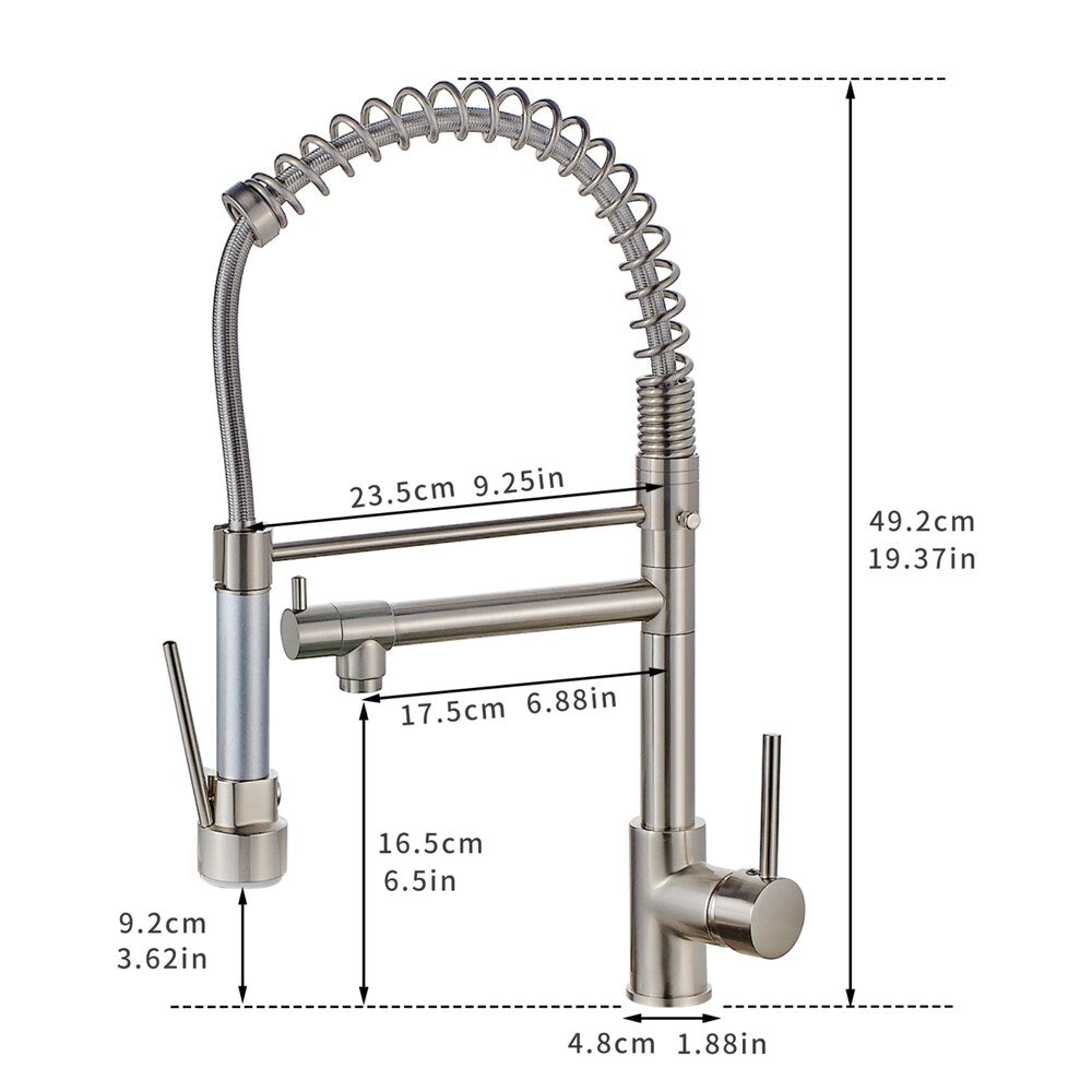 Radiance Double Handles Pull-Down Sprayer Kitchen Faucet in Brushed Nickel