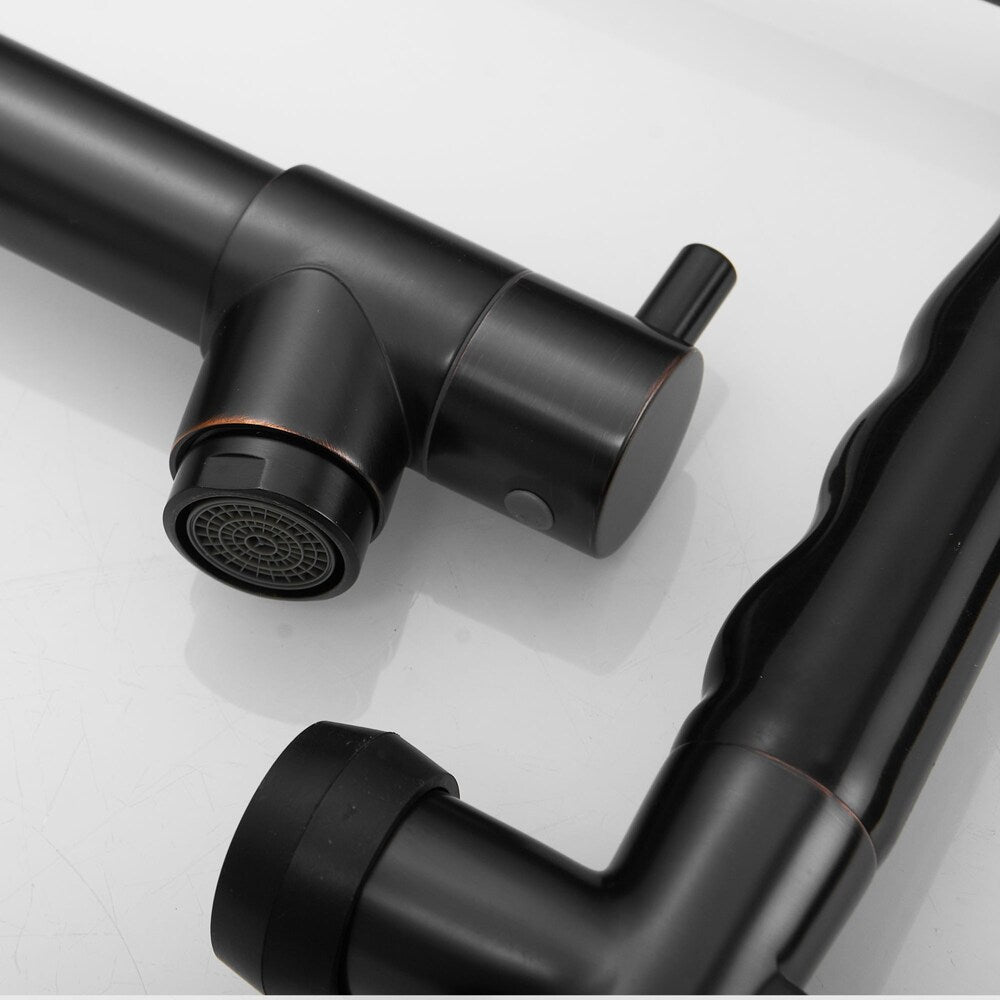 Stellar Double Handle Pull Down Kitchen Sink Faucet in Oil Rubbed Bronze